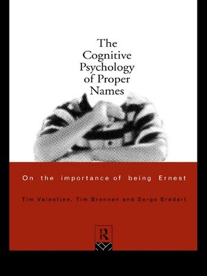 cover image of The Cognitive Psychology of Proper Names
